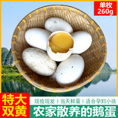 新鲜农家散养大双黄土鹅蛋现捡现发孕妇去胎毒破损包赔170克以上