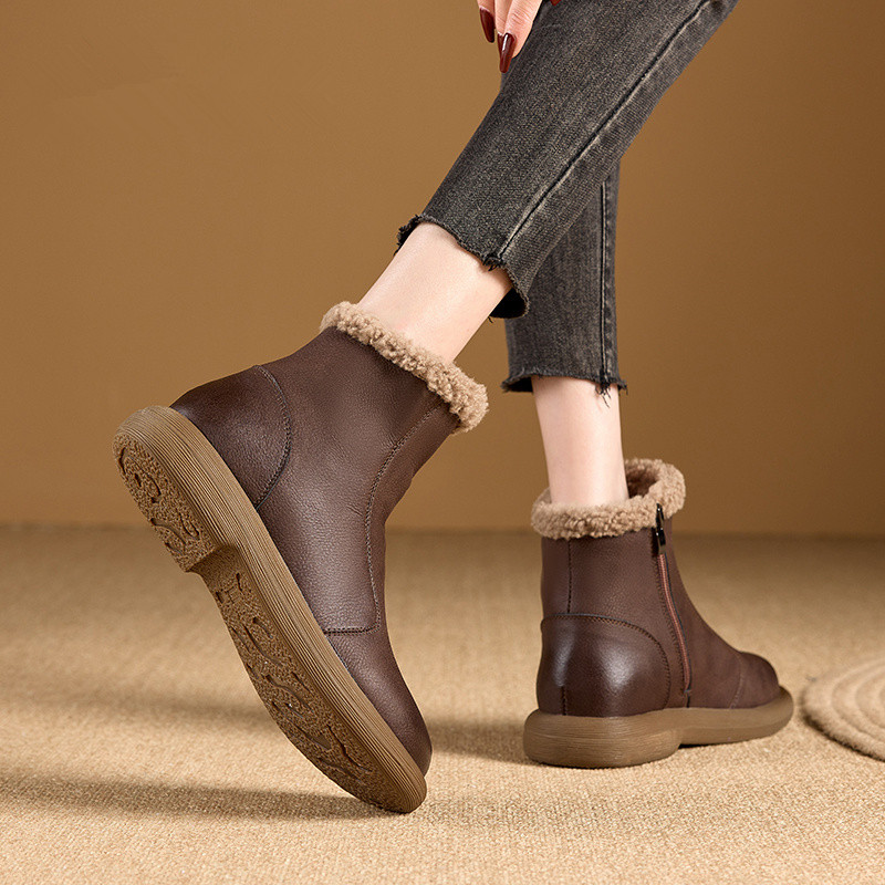 冬季加绒加厚雪地靴女鞋棉短靴