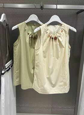 LI+商场同款夏季简约百搭通勤法式休闲无袖套头衫背心125240C8226