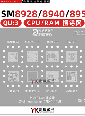 MSM7225/A/8909/8940/MSM8952/8612/8928/B/SDM660/CPU/RAM植锡网