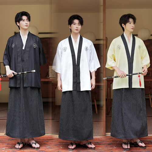 2025秋季新款男士日式和服套装男装上衣裤子可爱时尚演出表演
