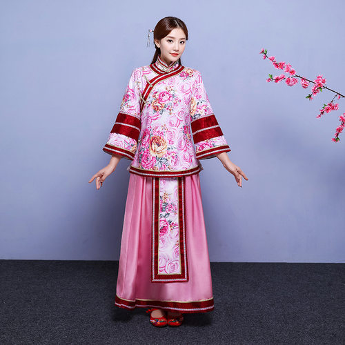 中式伴娘秀禾格格喜娘服民国古装