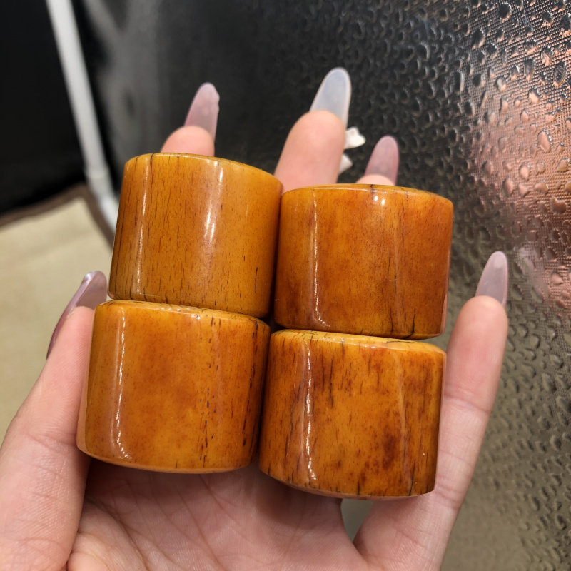 文玩收藏真品天然西藏老牦牛骨扳指吊坠指环女男款饰品戒子跑环