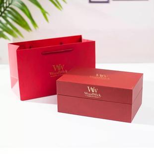 心动海岸线woodwick礼盒香薰蜡烛Trilogy壁炉精致卧室扩香大豆蜡