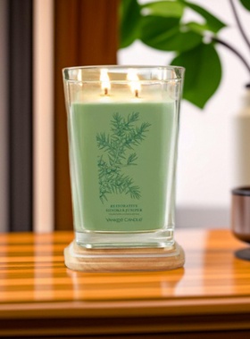 送点火器美国扬杨洋基心享香薰椰子蜡质yankee方瓶香薰蜡烛礼物