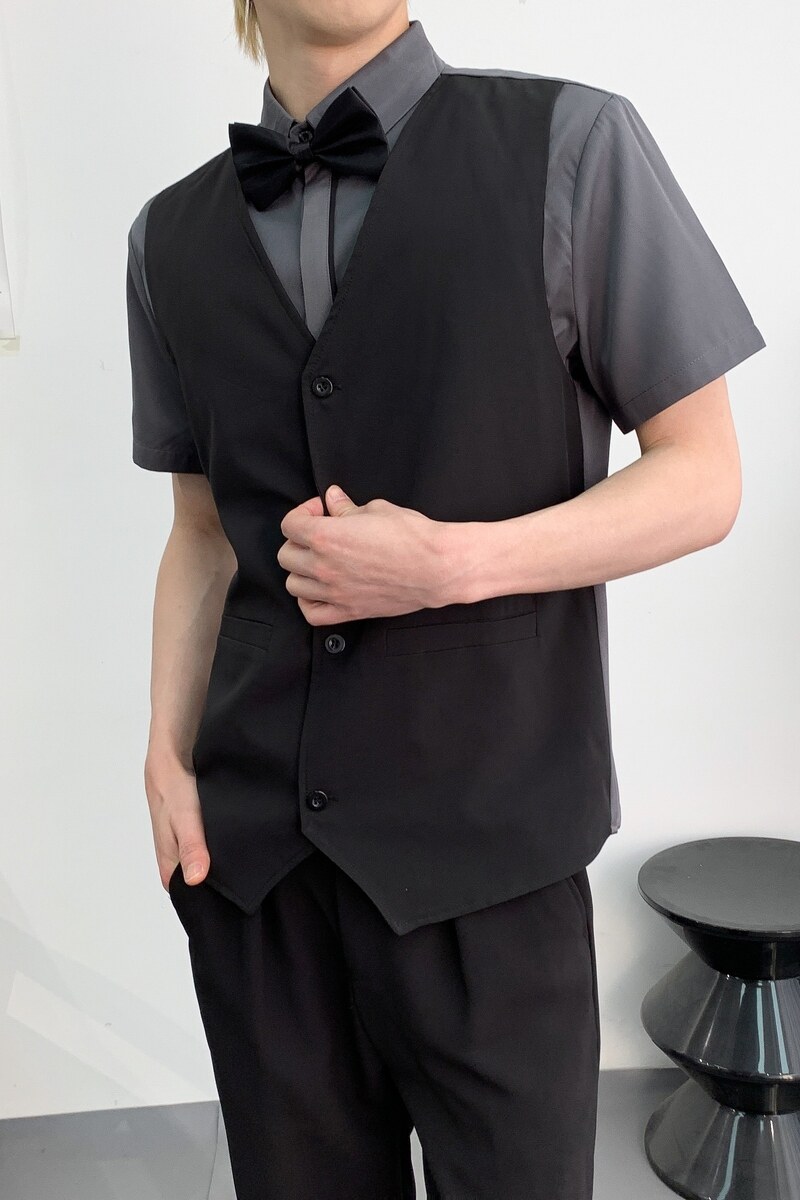 714A-H3083P55控79/2025夏季男女工作服衬衫假两件短袖衬衫ktv服,男装衬衫,星座714A（原电商C314）
