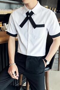 714A-C668P40/店主风2025夏季男士工作服班服短袖衬衫ktv衬衣潮流图片