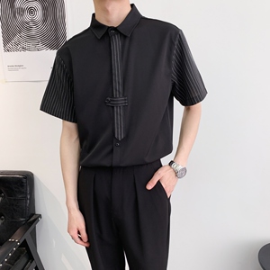 714A-C3056P40控59/2025夏季男女工作服领带装饰ktv理发店制服图片