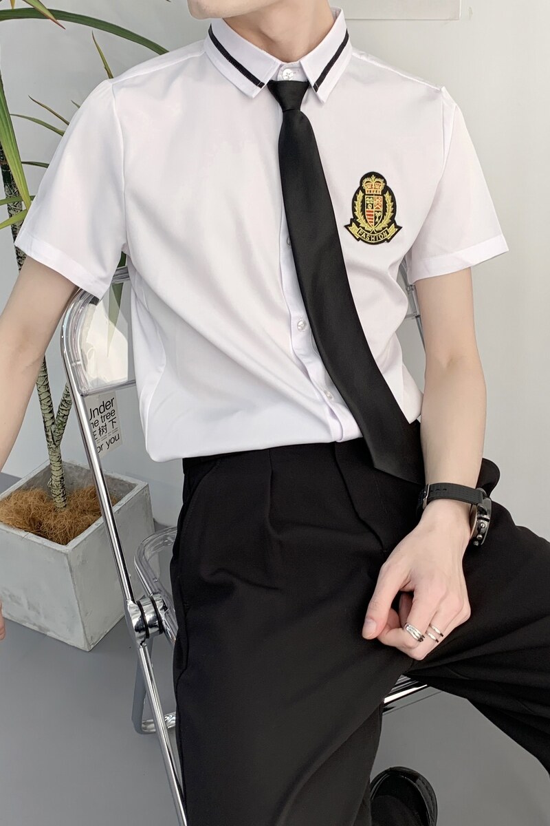 714A-Y820P40控59/2025夏季短袖衬衫工作服jk风衬衣ktv餐厅制服,男装T恤,星座714A（原电商C314）