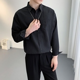 714A-D3037P45控69/2025春季潮男休闲宽松条纹衬衫型男慵懒风衬衣，男装衬衫，星座714A（原电商C314）