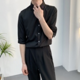 714A-9329P40控59/2025夏季新款男士中袖衬衫五分袖5分袖衬衫潮，男装T恤，星座714A（原电商C314）