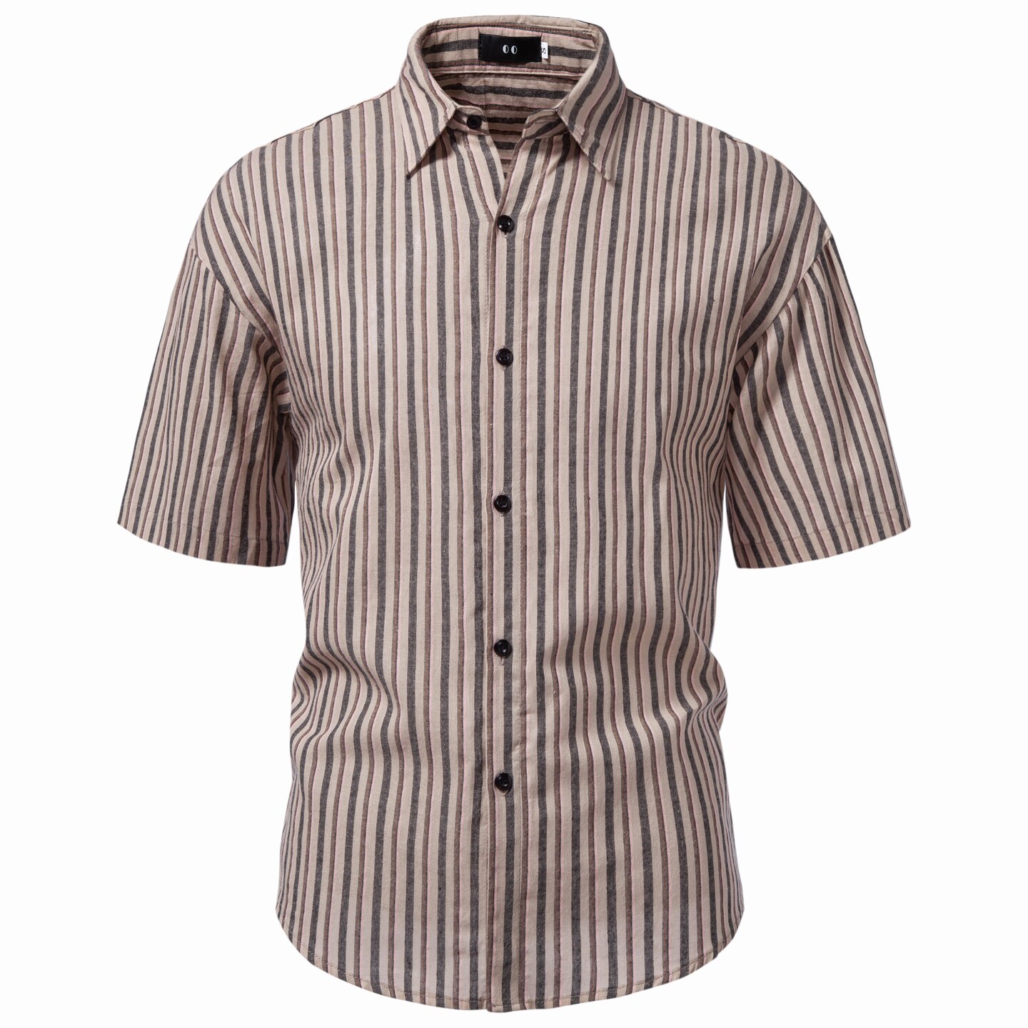 714A-D644P35控49/2026春夏季条纹短袖衬衫宽松休闲工作衬衣，男装T恤，星座714A（原电商C314）