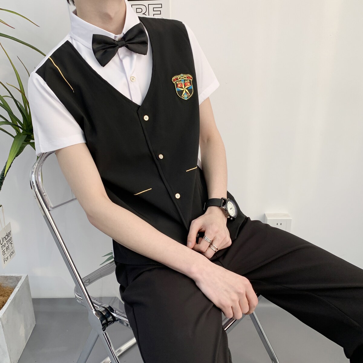 714A-H669P55控79/2025新款KTV酒吧台球城工作服衬衫假两件制服,男装衬衫,星座714A（原电商C314）