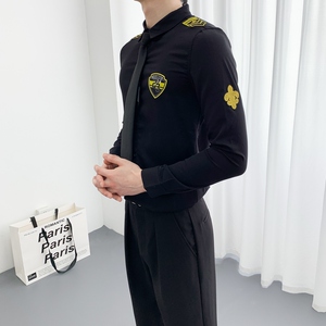 714A-D516P45控69/2025春季男士修身简约空少衬衫ktv少爷衬衣制服图片