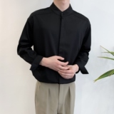 714A-D3042P45控69/2025春季型男衬衫阔版立领简约白黑衬衣中性装，男装衬衫，星座714A（原电商C314）