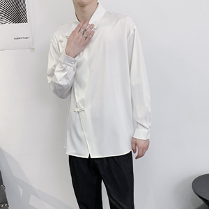 714A-F3061P50控69/2025秋季风宽松潮流衬衫餐厅发型师制服图片