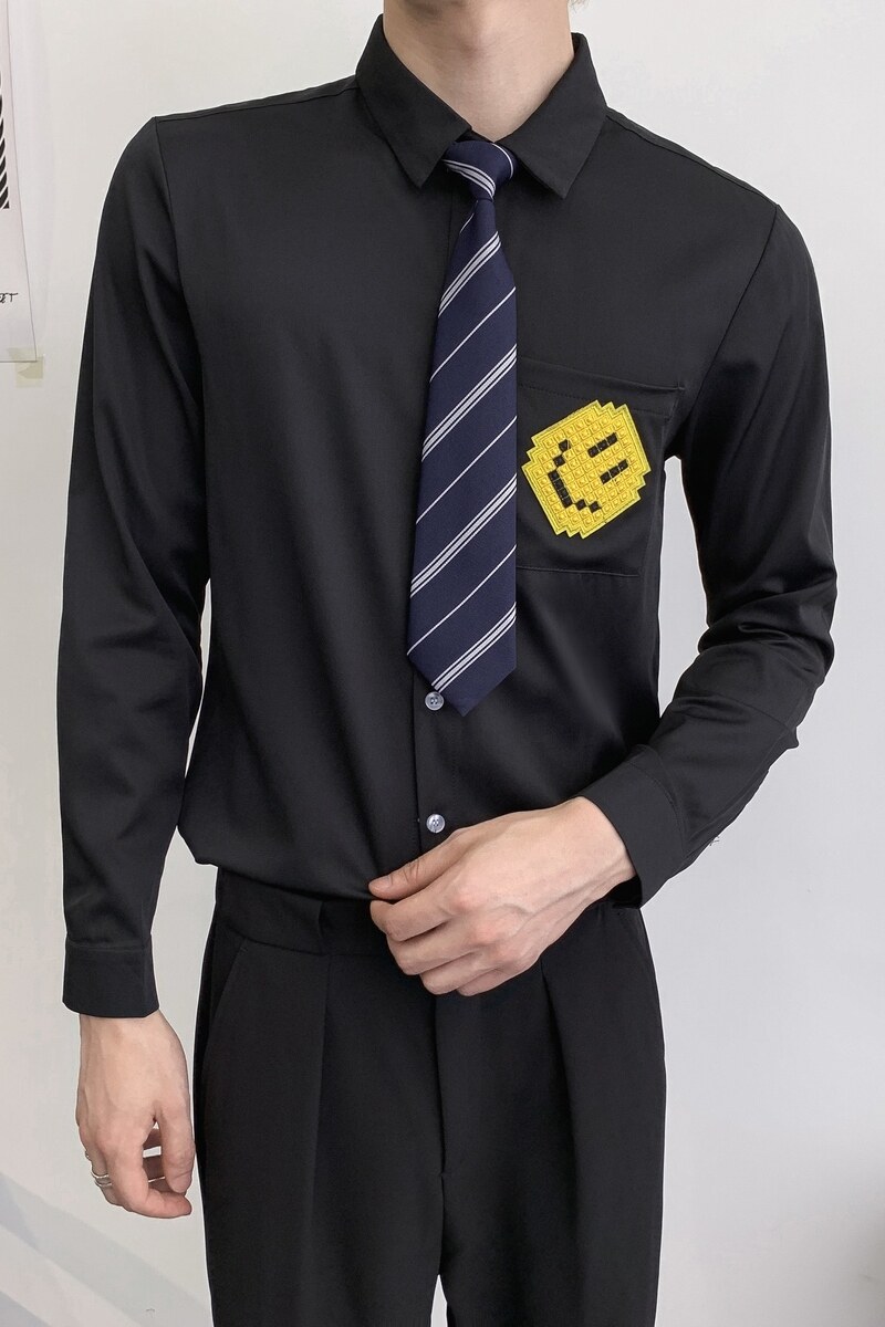 714A-C3068P40控69/2025秋季衬衫发型师制服衬衣奶茶咖啡店制服,男装衬衫,星座714A（原电商C314）