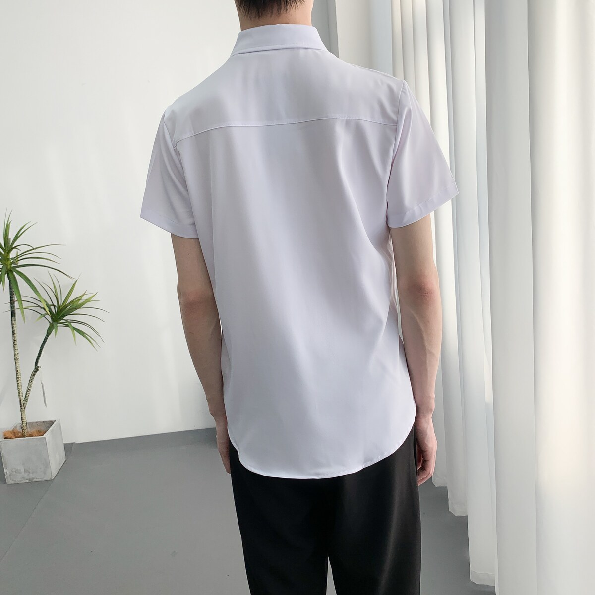 714A-H6003P55控78/2025夏季男女同款假两件工作服衬衫制服衬衣,男装衬衫,星座714A（原电商C314）