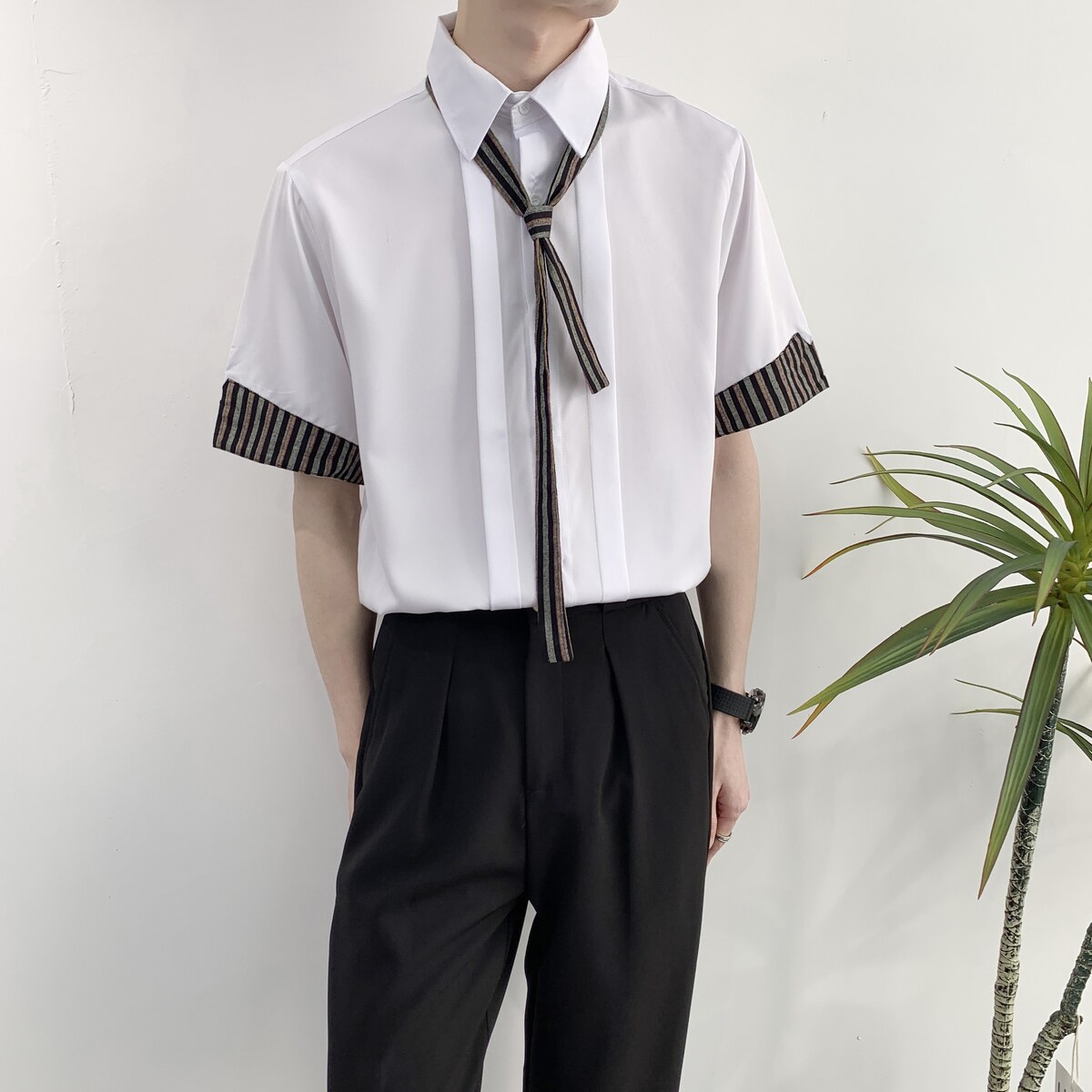 714A-D641P45控69/2025夏季男士长袖衬衫工作服衬衣餐厅制服衬衣,男装衬衫,星座714A（原电商C314）