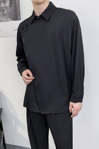 714A-F3061P50控69/2025秋季风宽松潮流衬衫餐厅理发店工作服图片