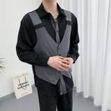 714A-H3020P55控88/2025秋暗黑冷淡衬衫发型师美容厅假两件工作服，男装衬衫，星座714A（原电商C314）