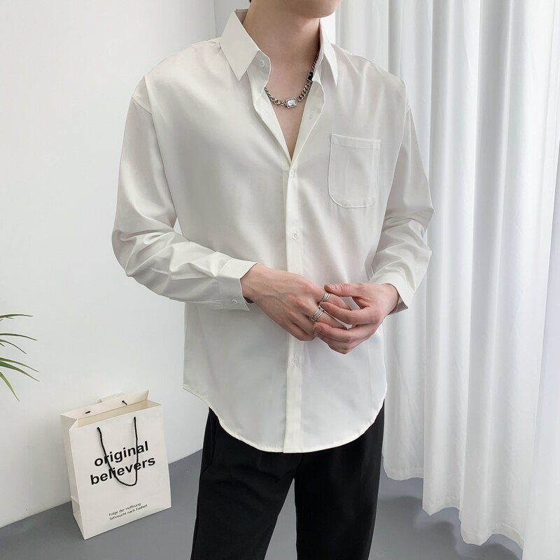 714A-9430P35控55控55/2025春季男士韩系宽松慵懒垂感衬衫中性风,男装衬衫,星座714A（原电商C314）