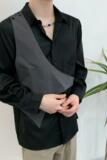 714A-H3010P55控88/2025秋季新款美发厅工作服衬衫假两件马甲衬衣，男装衬衫，星座714A（原电商C314）
