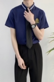 714A-Y820P40控59/2025新款夏短袖衬衫潮流修身工作服衬衣校园风，男装T恤，星座714A（原电商C314）