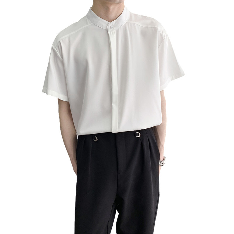714A-C3045P38控59/2025夏季男士工作服衬衫潮流制服清爽立领装,男装衬衫,星座714A（原电商C314）