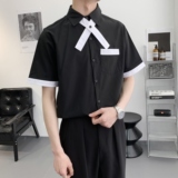 714A-C668P40控59/2025夏季餐厅美发厅奶茶店酒吧工作服衬衫制服，男装衬衫，星座714A（原电商C314）