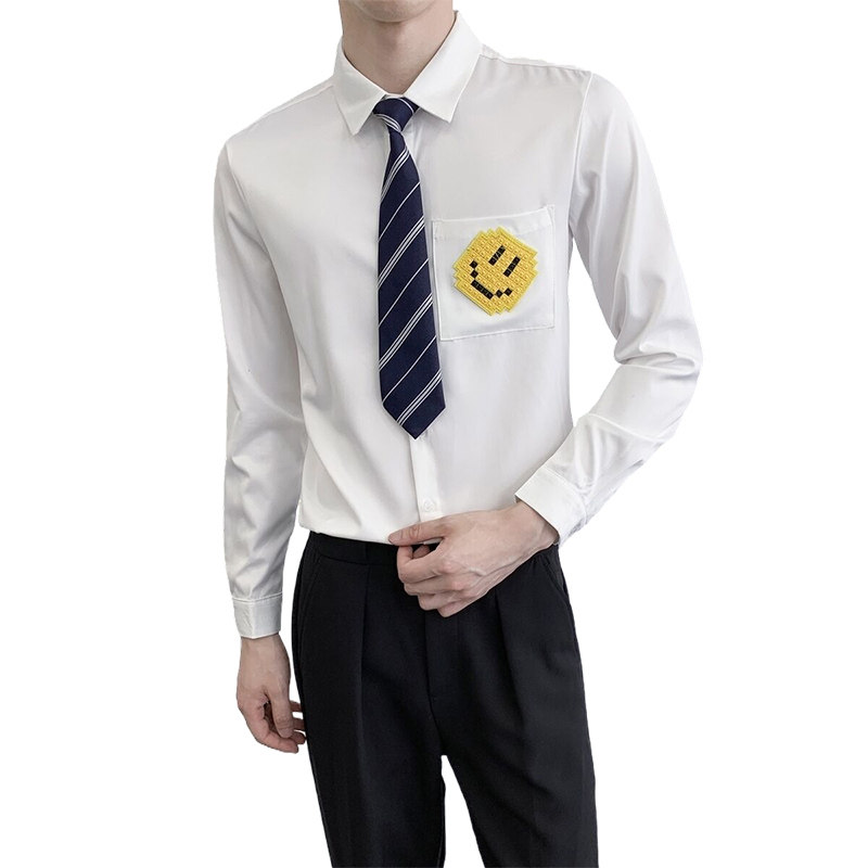714A-C3068P40控69/2025秋季衬衫发型师制服衬衣奶茶咖啡店制服,男装衬衫,星座714A（原电商C314）