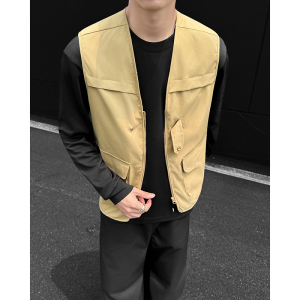 714A-M3097P48控79/2025秋季新马甲工作服坎肩多口袋工装休闲外套图片