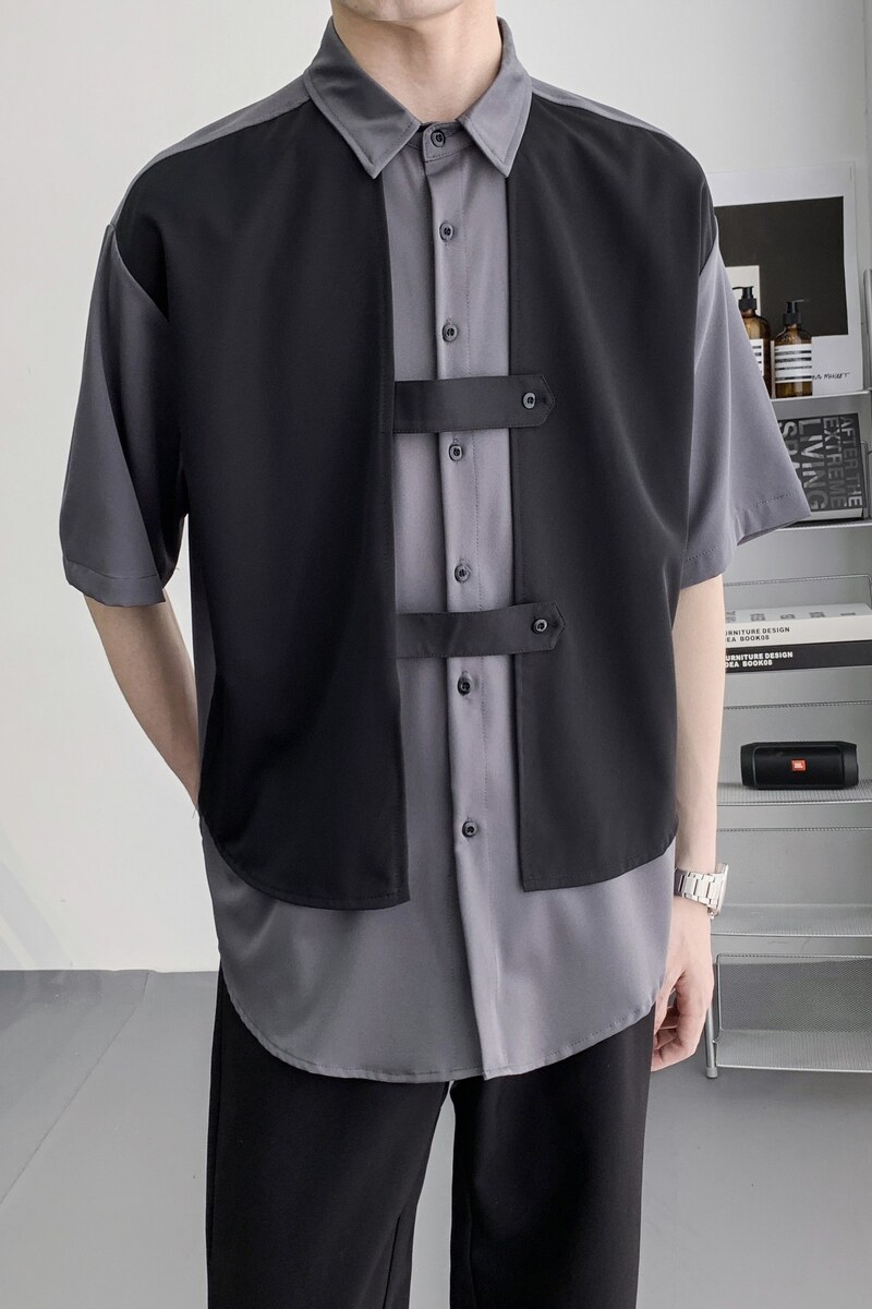 714A-H3055P55控79/2025夏季假两件工作服衬衫发型师夜店奶茶店,男装衬衫,星座714A（原电商C314）