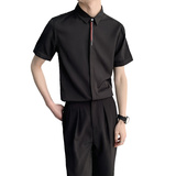 714A-9330P35控59/2025夏季新款修身简约工作服衬衫短袖衬衣潮，男装T恤，星座714A（原电商C314）