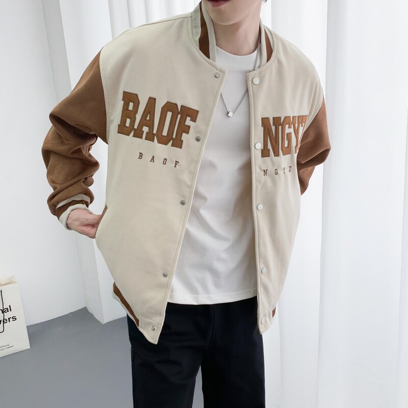 714A-W805P75控115/2025秋季韩版潮男青少年学生麂皮绒棒球服潮流，女装职业装，星座714A（原电商C314）