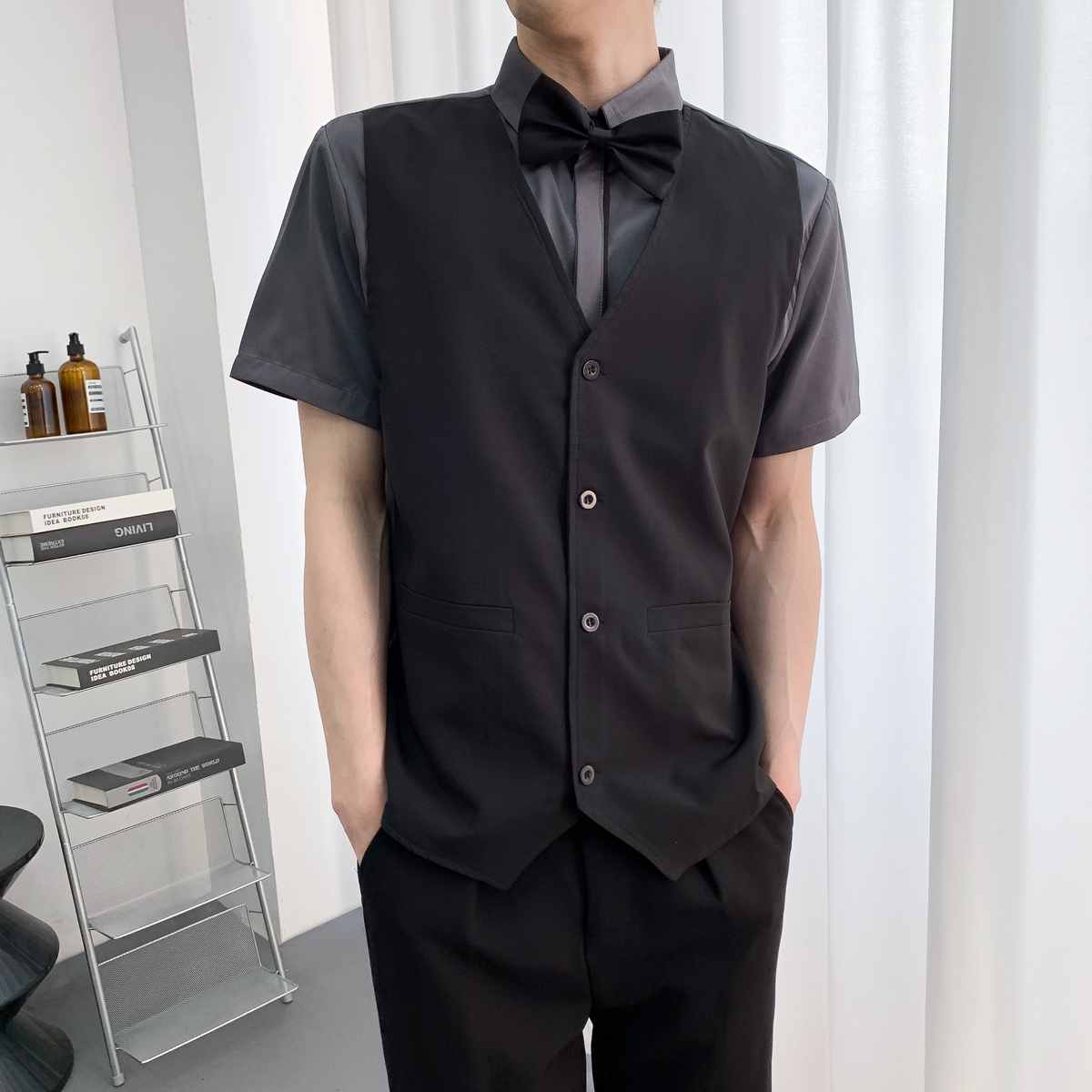 714A-H3083P55控79/2025夏季男女工作服衬衫假两件短袖衬衫ktv服，男装衬衫，星座714A（原电商C314）