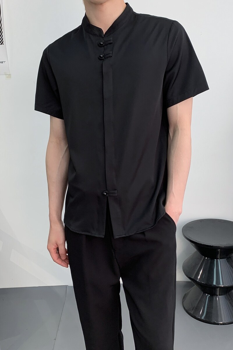 714A-C3074P40控59/2025春季风修身立领短袖衬衫工作服制服,男装衬衫,星座714A（原电商C314）