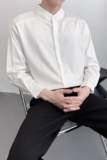 714A-D3042P45控69/2025秋季简约工作服衬衫宽松立领发型师餐厅服，男装衬衫，星座714A（原电商C314）