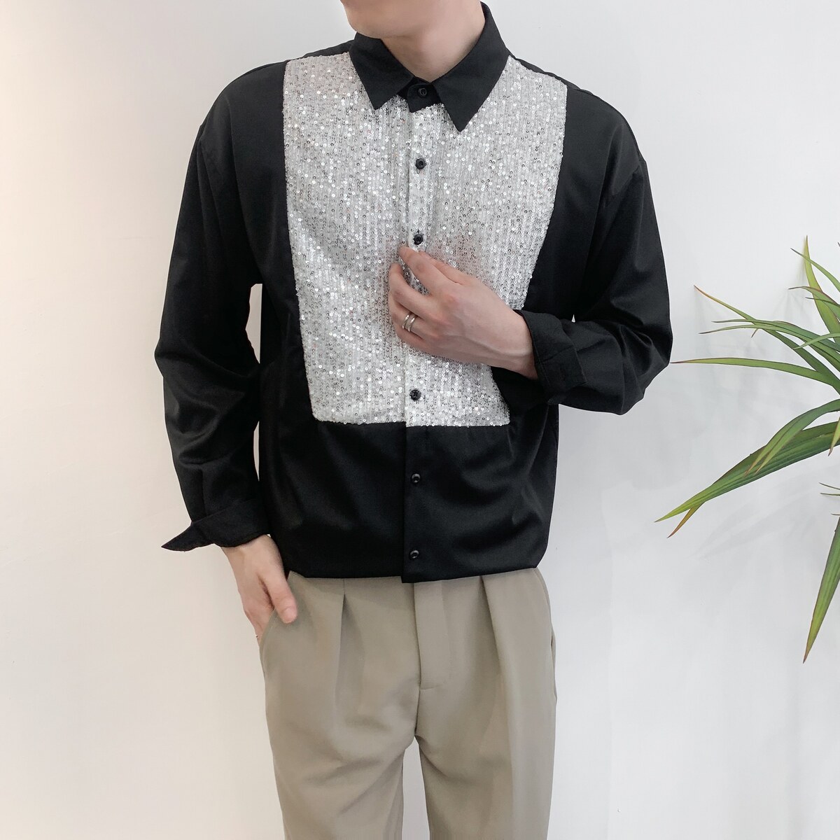714A-H3033P55控88/2025春季新款男女同款中性宽松衬衫慵懒冷淡风,男装衬衫,星座714A（原电商C314）