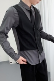 714A-H657P55控88/2025春季新款修身假两件马甲衬衫工作服ktv少爷，男装衬衫，星座714A（原电商C314）