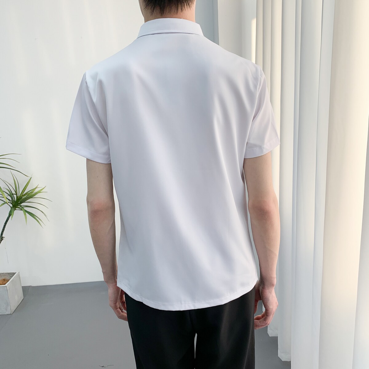 714A-H6004P55控78/2025夏季短袖衬衫假两件工作服制服衬衣潮流装,男装T恤,星座714A（原电商C314）