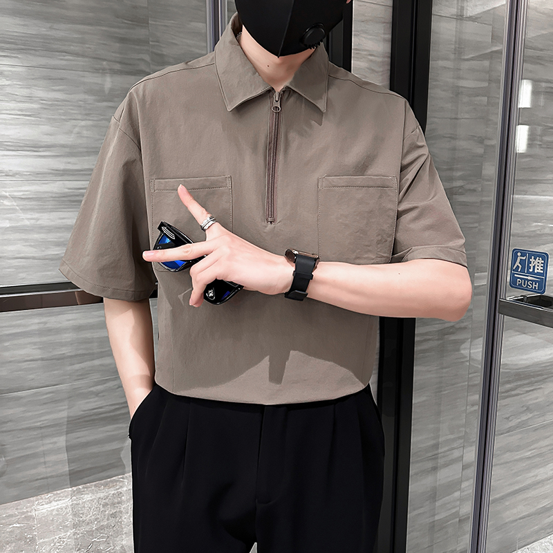 714A-G8033P85控135/店主风2025夏日系多口袋工装短袖衬衫三色入，男装T恤，星座714A（原电商C314）