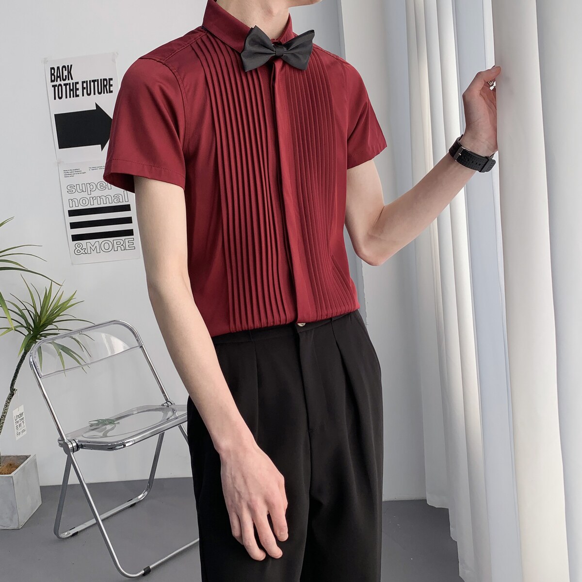 714A-9340P40控59/2025夏季新款工作服衬衫短袖衬衣礼服伴郎服,男装T恤,星座714A（原电商C314）