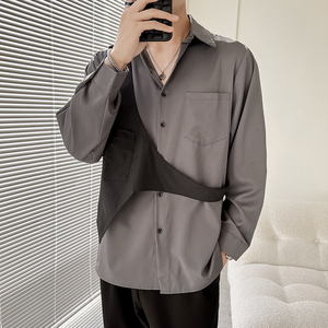 714A-H3010P55控75/轻熟风2025春男装衬衫假两件发型师制服S-5XL，男装衬衫，星座714A（原电商C314）