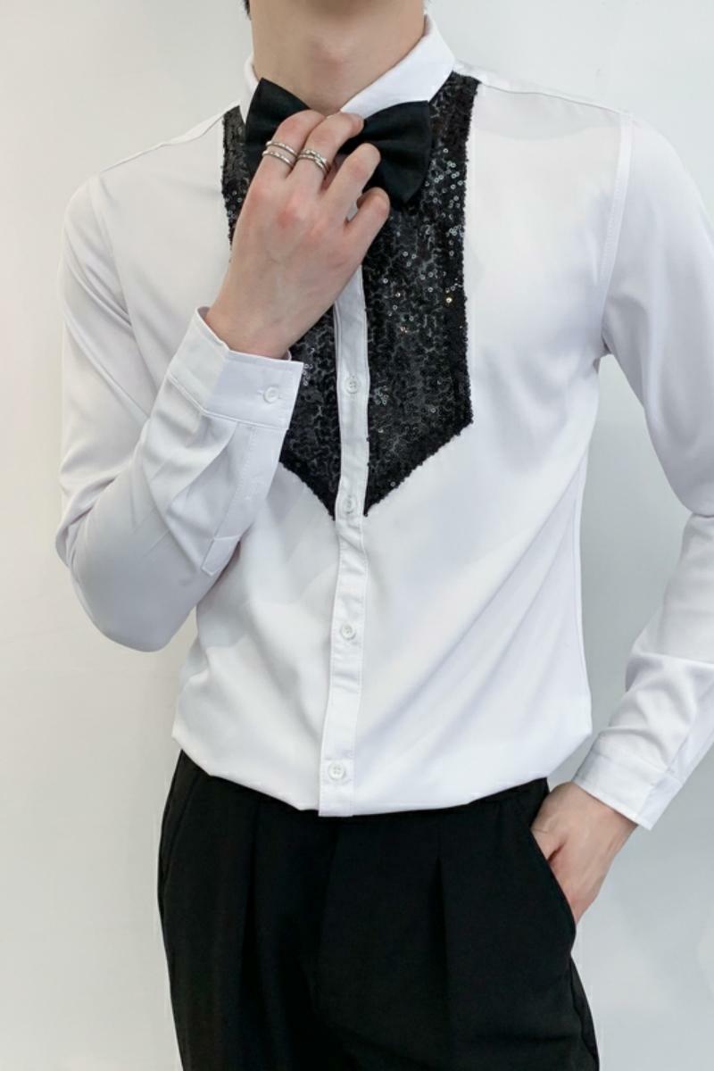714A-D605P45控69/2025秋季新款团体发衬衫发型师夜店制服衬衣,男装衬衫,星座714A（原电商C314）