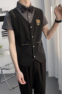 714A-H669P55控79/2025新款KTV酒吧台球城工作服衬衫假两件制服图片