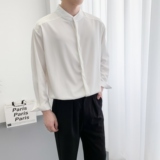 714A-D3042P45控69/2025春季型男衬衫阔版立领简约白黑衬衣中性装，男装衬衫，星座714A（原电商C314）