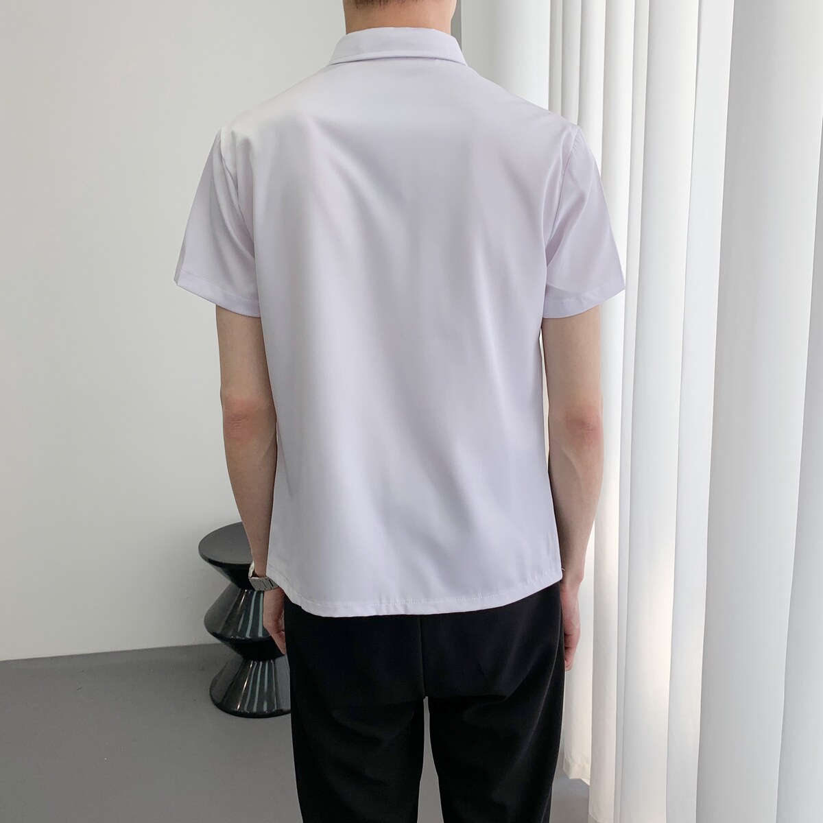 714A-H3057P55控79/2025夏季假两件工作服衬衫假两件ktv酒吧制服,男装衬衫,星座714A（原电商C314）