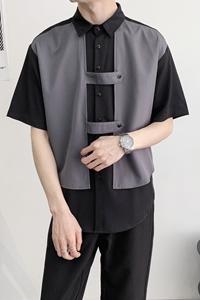 714A-H3055P55控79/2025夏季假两件工作服衬衫团体服潮流制服图片