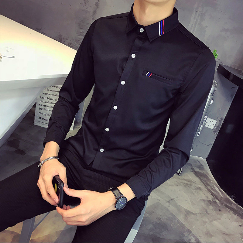 714-D05P45/社会小伙店主风2025春季男士修身衬衫刺绣衬衣S-5XL,男装衬衫,星座714(原C313)